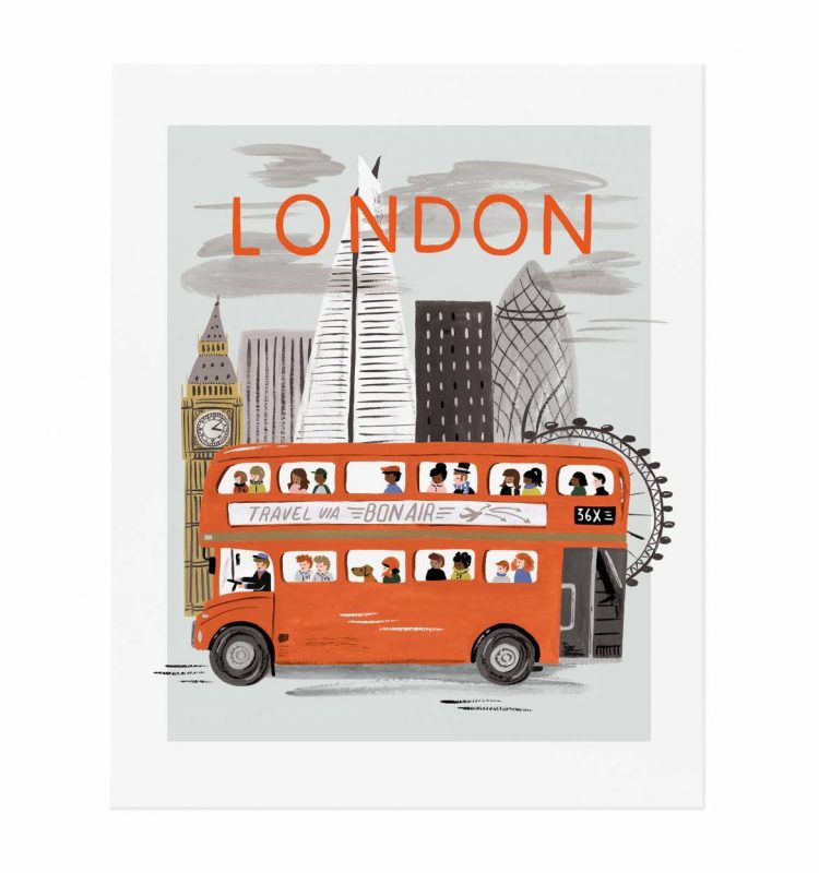 Rifle Paper Co 8x10 Art Print - London World Traveler