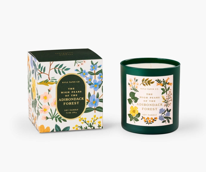 Rifle Paper Co Glass Candle - High Peaks of the Adirondack Forest