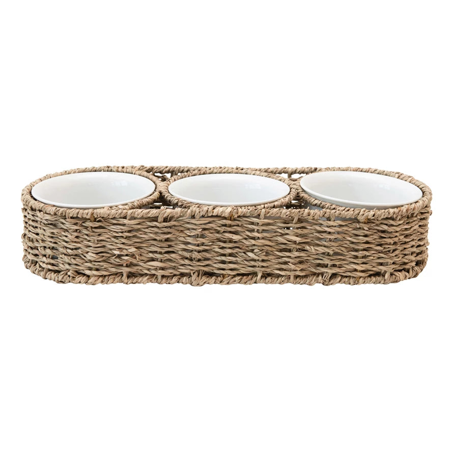 Woven Basket W/ Bowls