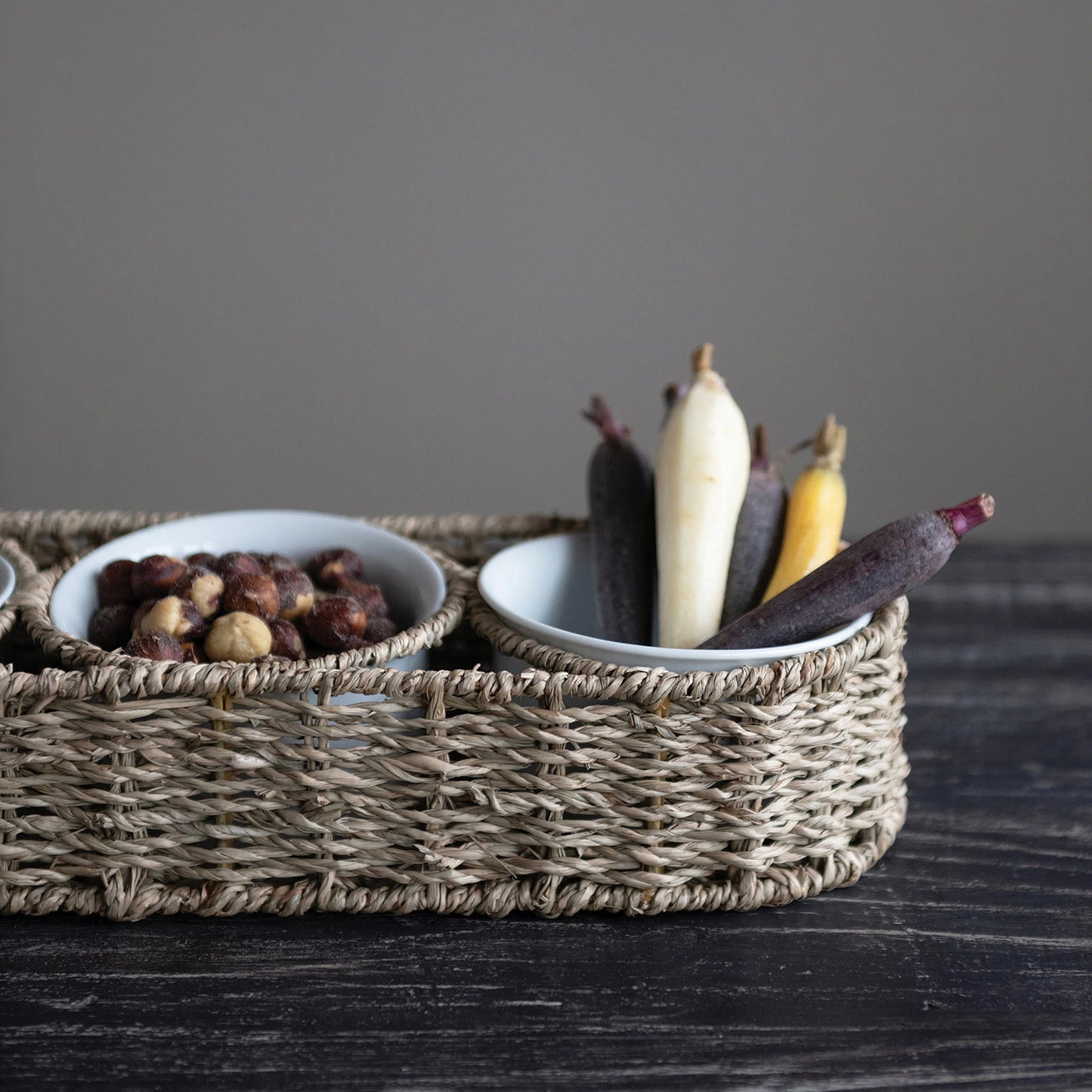 Woven Basket W/ Bowls