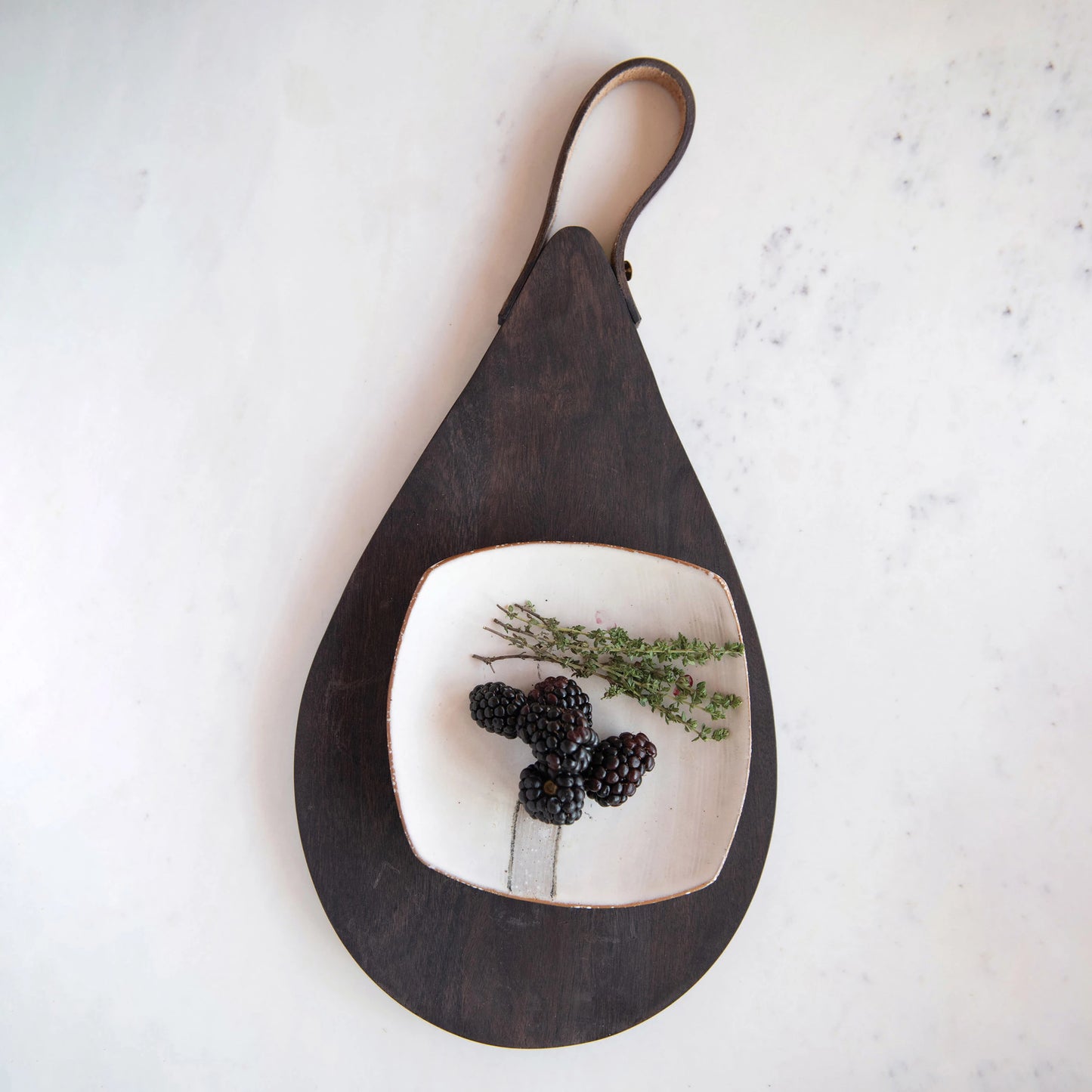 Wood & Leather Cheese Board