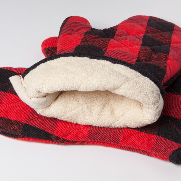 Pot Holder Oven Mitt Set - Buffalo Check