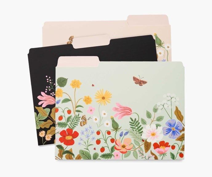 Rifle Paper Co File Folder Set - Strawberry Fields