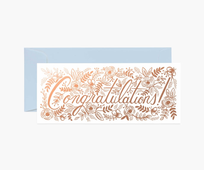 Rifle Paper Co Card - Champagne Floral Congrats