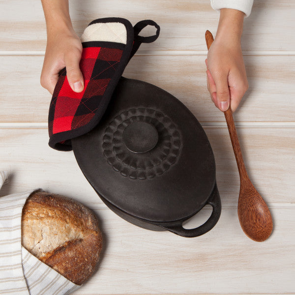 Pot Holder Oven Mitt Set - Buffalo Check