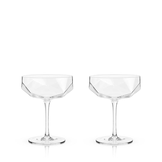 Raye Faceted Coupe Glasses