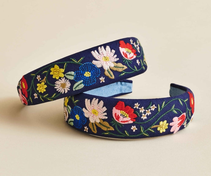 Rifle Paper Co Embroidered Headband - Strawberry Fields