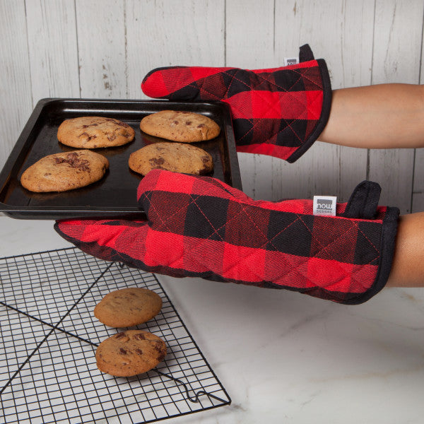 Pot Holder Oven Mitt Set - Buffalo Check