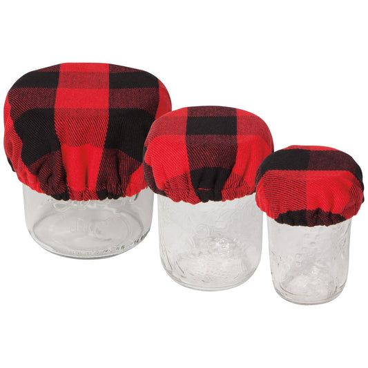 Mini Bowl Covers Set of 3 - Red Buffalo Check