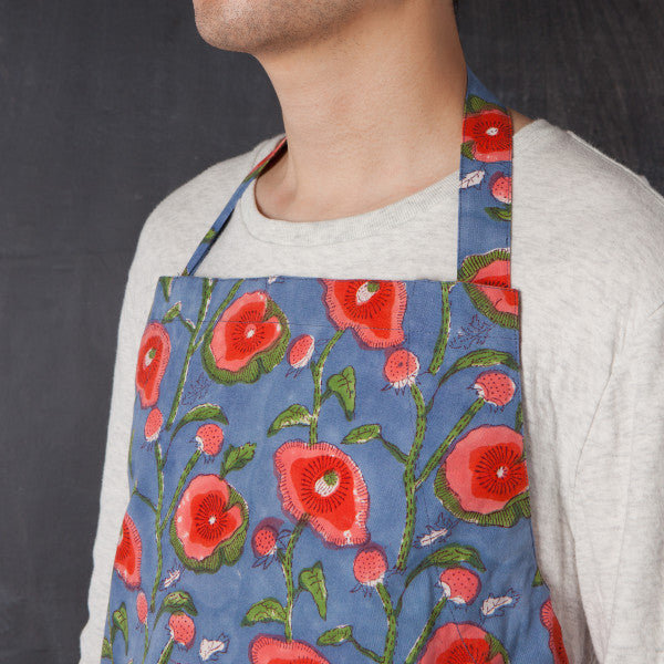 Heirloom Apron - Block Print Poppy