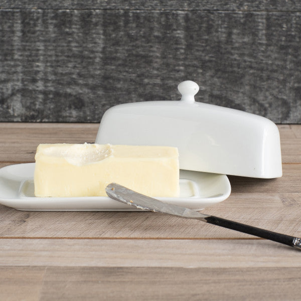 Rectangle Butter Dish - White