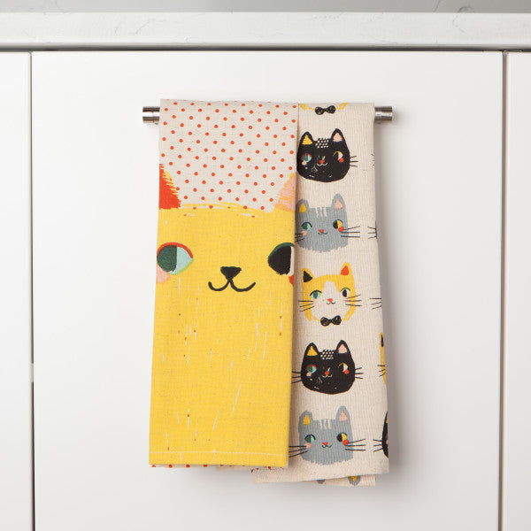 Meow Meow Polka Tea Towel