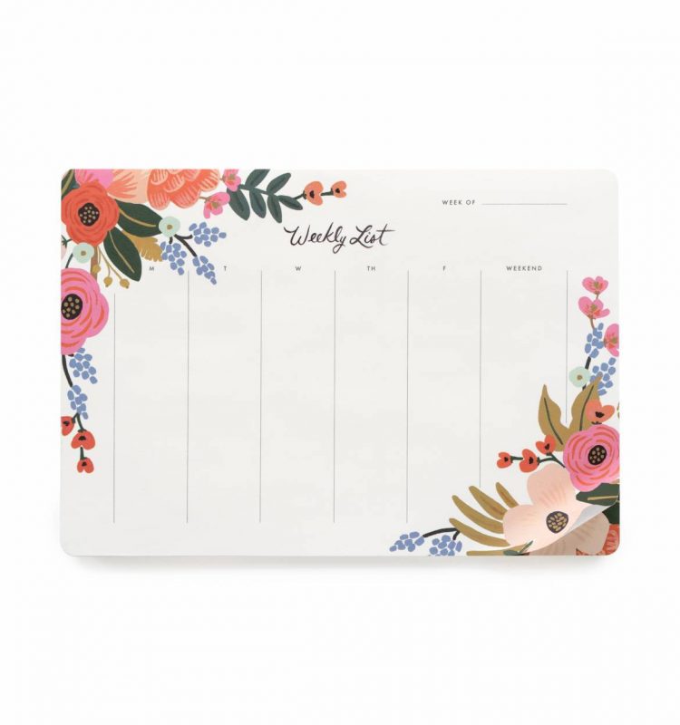 Rifle Paper Co Weekly Desk Pad - Lively Floral