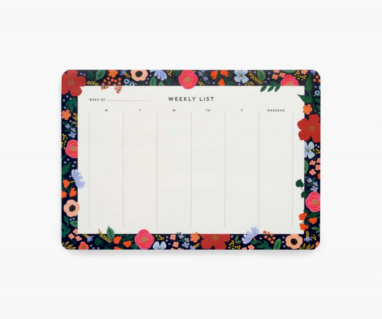 Rifle Paper Co Weekly Desk Pad - Wild Rose