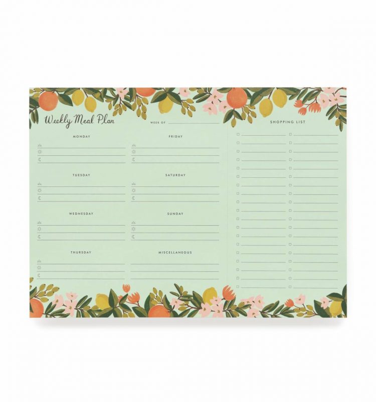 Rifle Paper Co Weekly Meal Planner - Citrus Floral