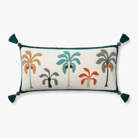 Justina Blakeney x Loloi Beaded Palm Tree Pillow (Set of 2)