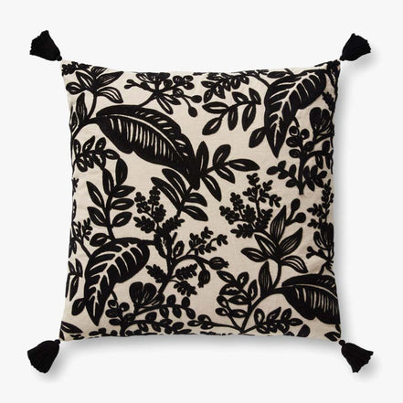 Rifle Paper Co x Loloi Canopy Pillow - Black & Ivory (Set of 2)