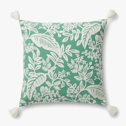 Rifle Paper Co x Loloi Canopy Pillow - Sage & White (Set of 2)