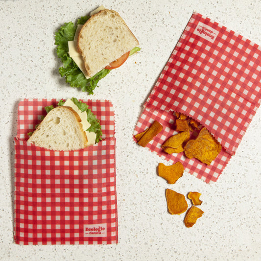 Sandwich Beeswax Wrap - Gingham / Dot
