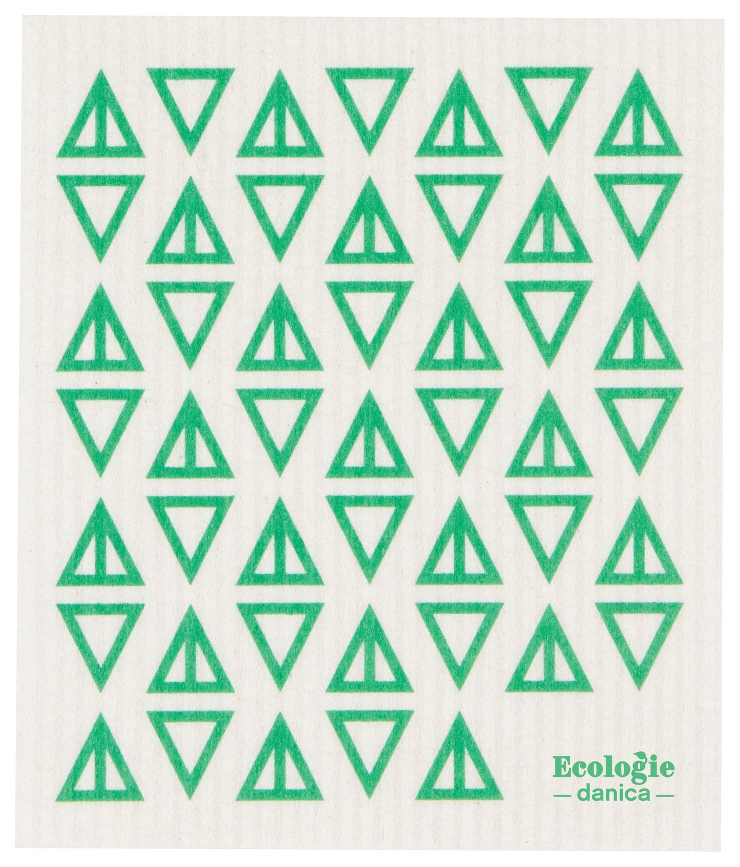 Swedish Dishcloth - Green Triangles