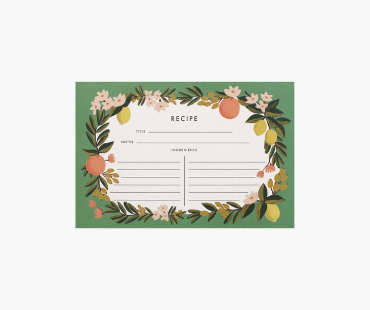 Rifle Paper Co Recipe Cards -  Citrus Floral