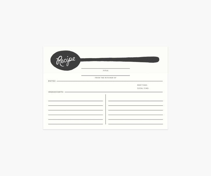 Rifle Paper Co Recipe Cards - Charcoal Spoon