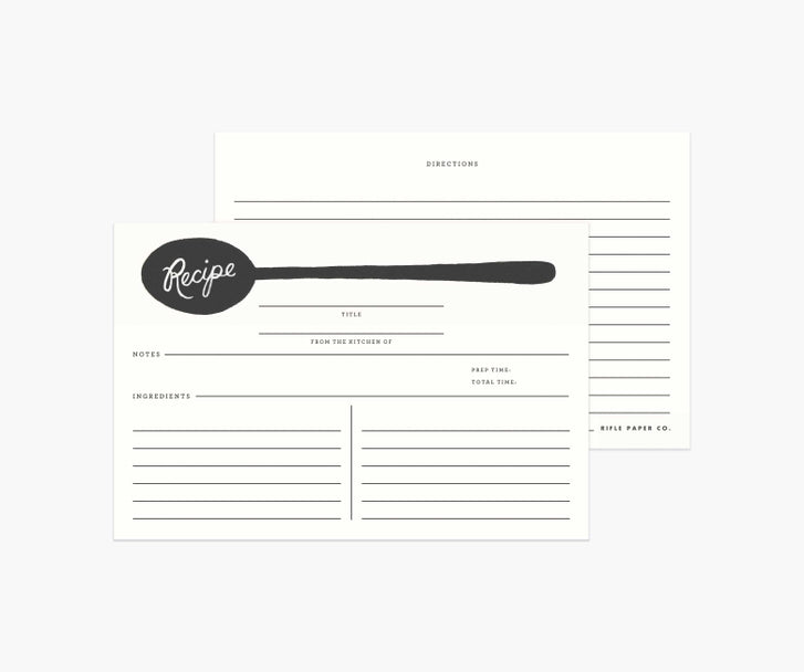 Rifle Paper Co Recipe Cards - Charcoal Spoon