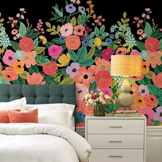 Rifle Paper Co Garden Party Wallpaper Mural - Black