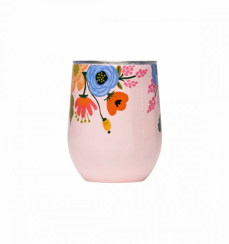 Rifle Paper Co x Corkcicle Stemless Tumbler - Lively Floral Pink