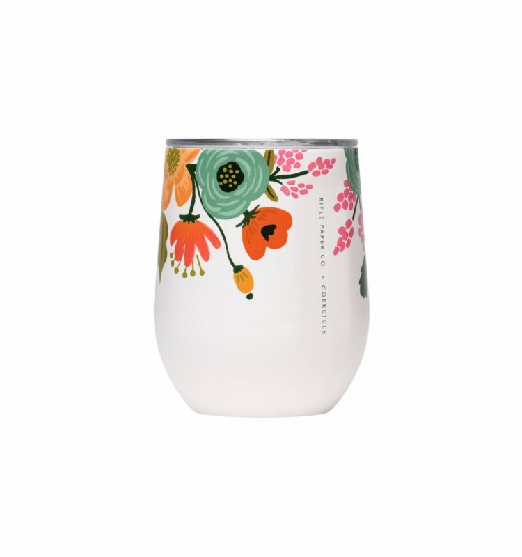 Rifle Paper Co x Corkcicle Stemless Tumbler - Lively Floral Cream