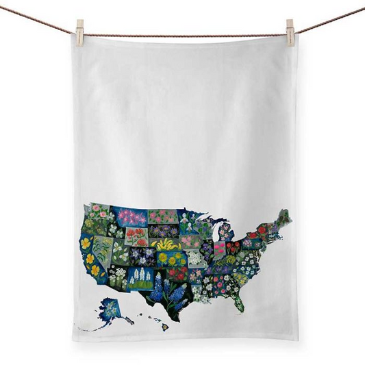 State Flowers Tea Towel