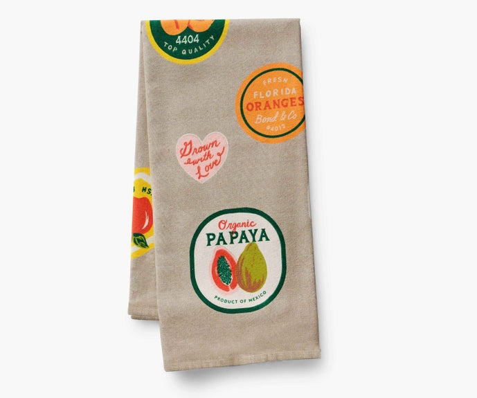 Rifle Paper Co Tea Towel - Fruit Stickers