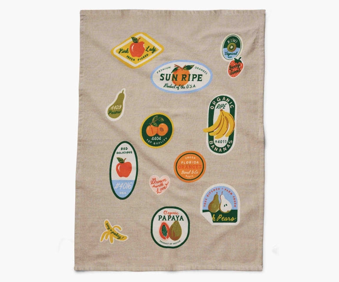 Rifle Paper Co Tea Towel - Fruit Stickers