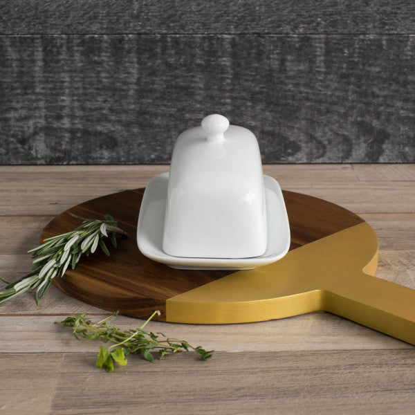Rectangle Butter Dish - White